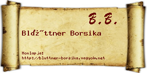Blüttner Borsika névjegykártya